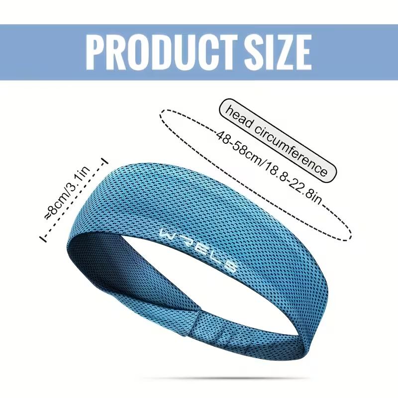 WRELS Sweatbands Sweatproof Sports Headbands Men and Women Moisture-Wicking Running Gym Workout Headband Yoga Tennis Hair Bands