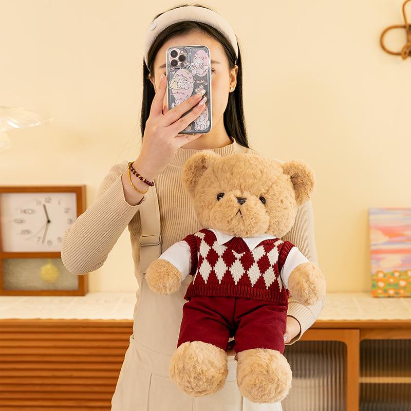 Couple Teddy Bear Doll Plush Toy Bed Sleeping Pillow Doll Children Girl Gift