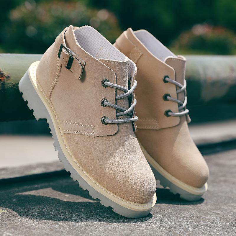 Britské retro módní šněrovací martensky pánské boty kožené krátké boty pracovní boty voděodolné ležérní pánské boty vojenské boty