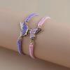 2Pcs Simple Butterfly Hand Woven Couple Bracelet For Women Men Fashionable Butterfly Bangle Versatile Woven Wristband Gifts
