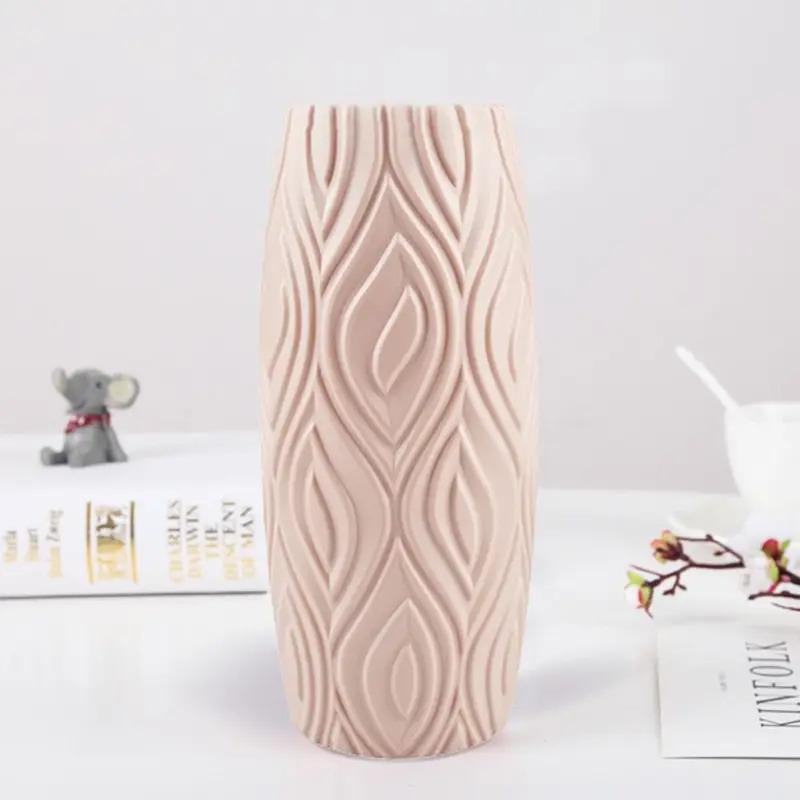 Nordic Shatterproof Imitation Glaze Vase, High Quality Plastic Flower Vase for Arrangement, Modern Home Decor Plant Pot Basket