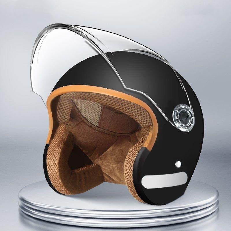 

All-Season Double-Ear Safety Helmet for Boys & Girls: Motorcycle & Electric Scooter, Winter-Ready, Anti-Fog, Half Helmet for Commuting