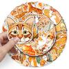 10/30/50pcs Kawaii Orange Cat Animal Stickers Cartoon Pets Ginger Cats Sticker DIY Notebook Water Bottle Phone Decoration Decals