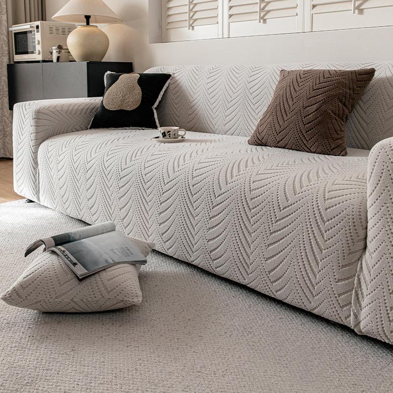 

Thick Jacquard Sofa Cover for Living Room,Elastic Fitted Sofa Couch for Sectional Sofachair All Inclusive Cat Scratch Prevention 1 seater (90-140cm) светло-серый