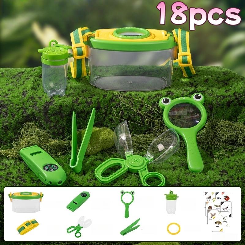 

Youth Outdoor Bug Hunting Kit - 18/20Pcs Including Insect Catching Net, Observation Box and Backpack