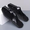 Herren Schwarz Leder Pantoffeln Einfache Flache Sommer Weiße Flip-Flops Outdoor Sandalen Braun Offene Zehen Strand Schuhe Übergröße