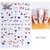 Self Adhesive Nail Decals Halloween Art Stickers, Cartoon Pumpkin Ghost Bat for Decorative Nails Stickers Decorations, Self-Adhesive Holiday Manicure