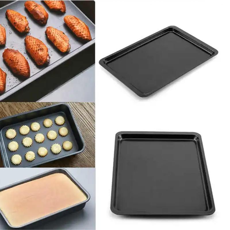Rectangular Non-Stick Cookie Oven Baking Tray Sheet Carbon Steel Bread Cake Baking Tray Pans Pizza Mold Kitchen Cake Baking Mat