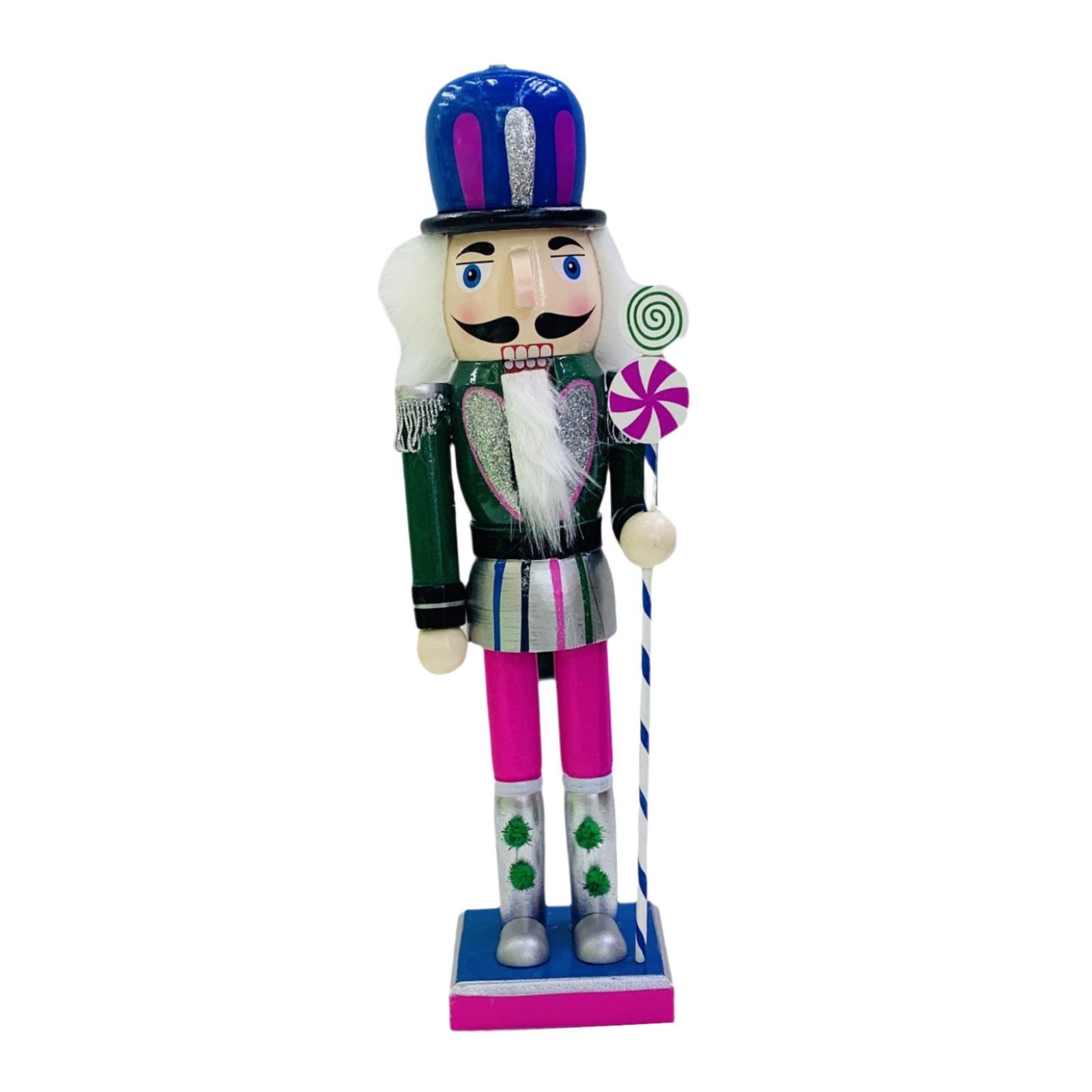Christmas Nutcracker Figurine Tabletop Ornament Puppet Wooden Nutcracker Doll for Shelf Cabinet Holiday Party Table Centerpiece леденец