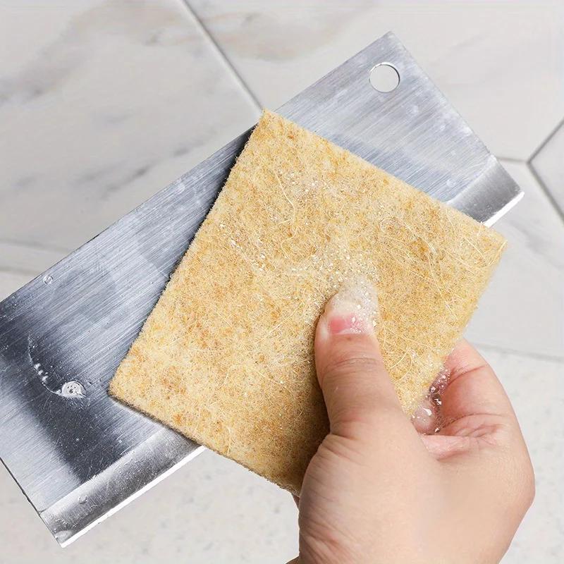 5pcs Coconut Fiber Scouring Pads - Non-Woven, High-Quality Reusable Exfoliating Pads for Kitchen, Bathroom, Living Room Cleaning