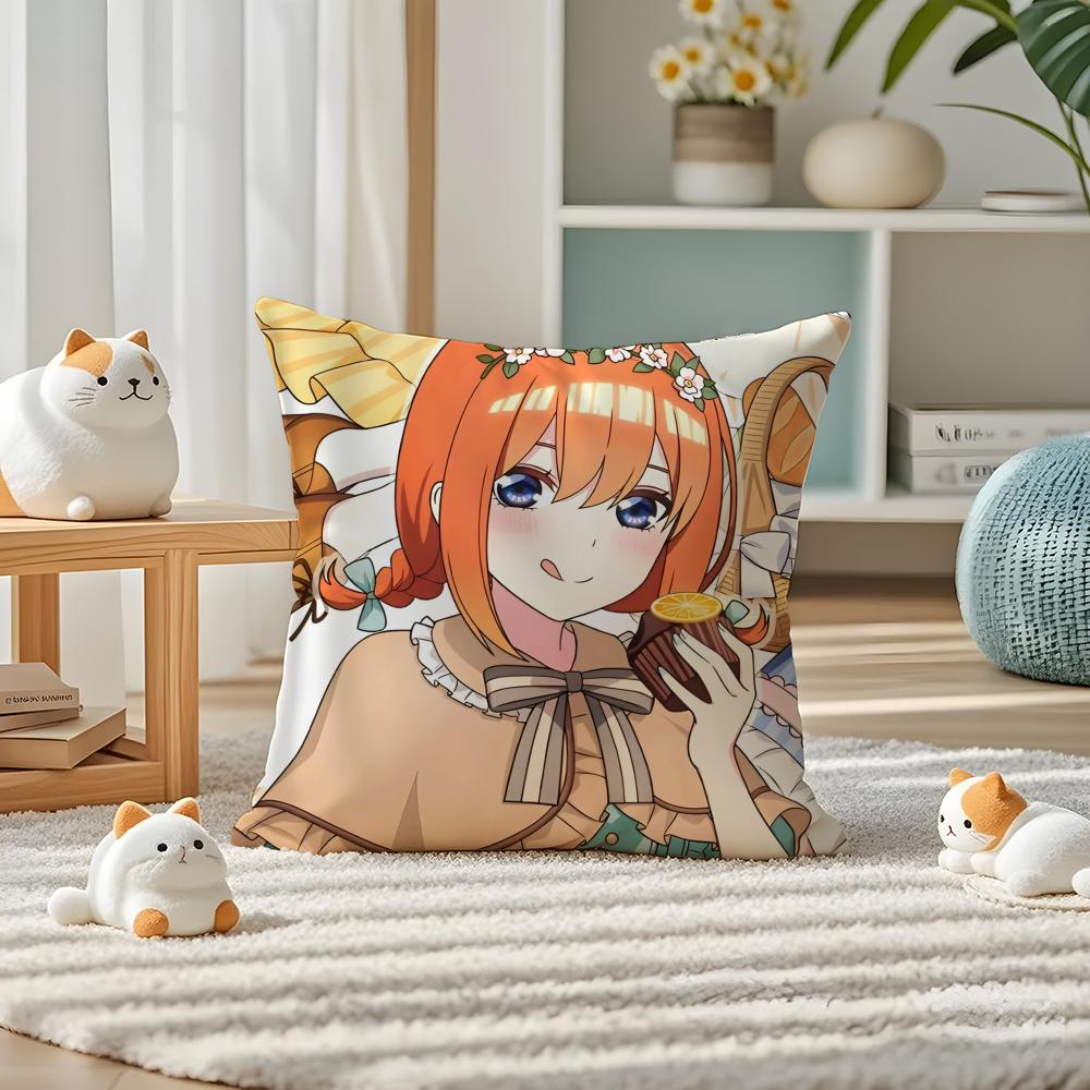 The Quintessential Quintuplets Pillow Case Silky Elegant Comfort Sofa Bed Invisible Zipper