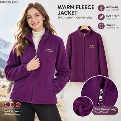 Dicke Damen Polarfleece Reißverschluss Jacke Übergröße Lässiger Cardigan Herbst Winter