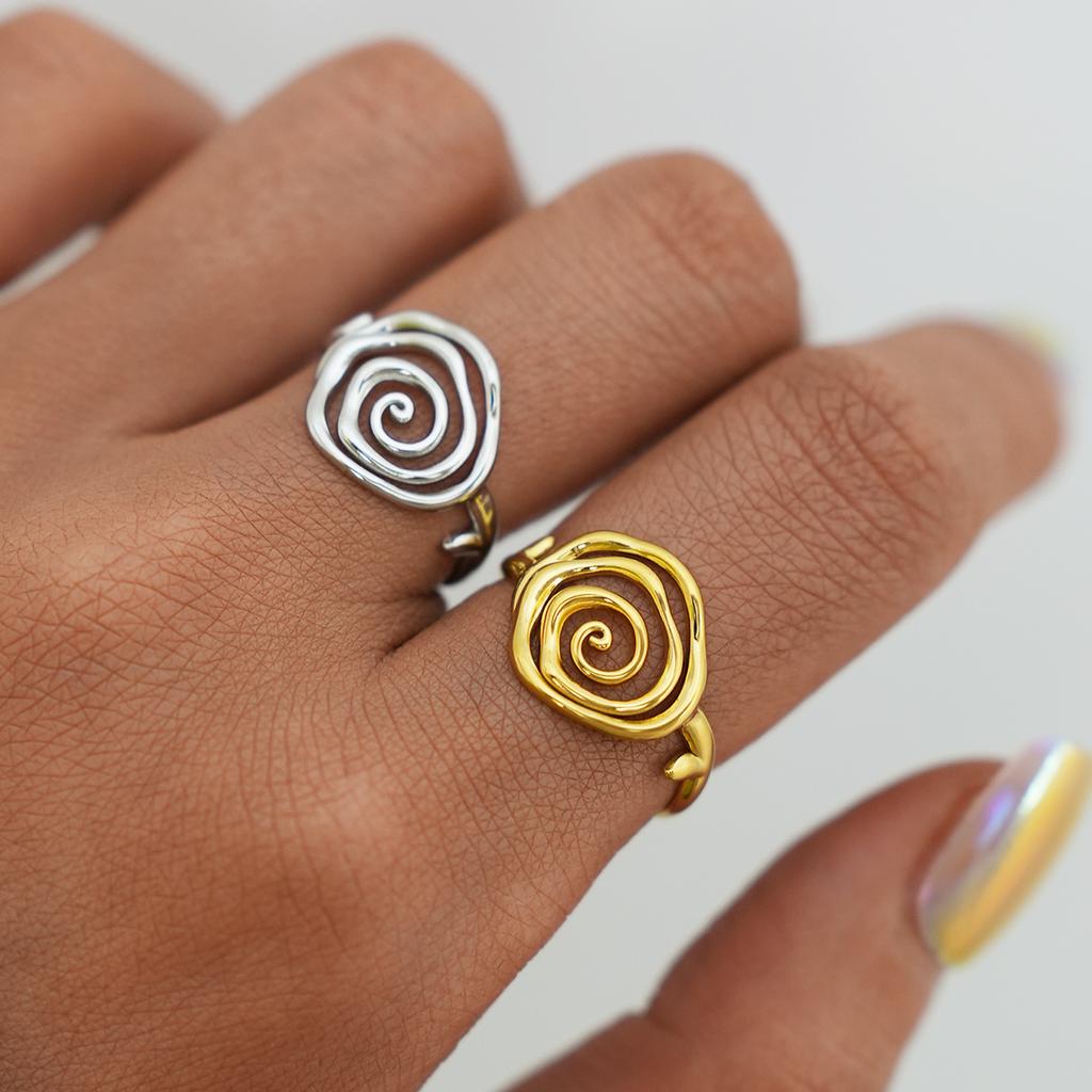 Trendige Muschel Edelstahlringe Für Damen Mode Charme Finger Schmuck Zubehör Echt 18K Gold PVD Beschichtet Für Sie 2026