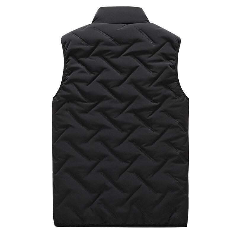 Men'S Jacket, Cotton-Padded Vest, Casual Slim-Fit, Thin Large-Size Stand-Up Collar Thermal Vest