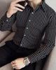 Men's Shirt Casual Shirt Button Up Shirt Long Sleeve Vertical Stripes Lapel Daily Clothing Apparel Fashion Casual Comfortable