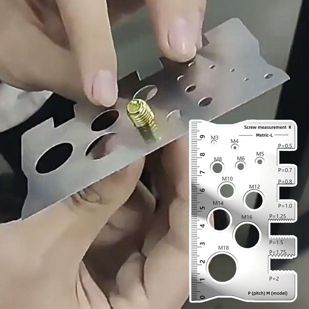 Space Saving Thread Checker 304 Stainless Steel Gauge Ruler Screw Measurement Ruler  Home Use