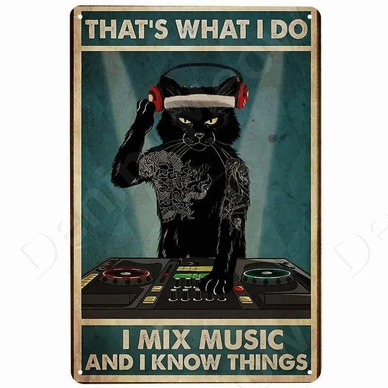 Vintage Rock Music Style Tin Painting for Bars Cafes Home Walls