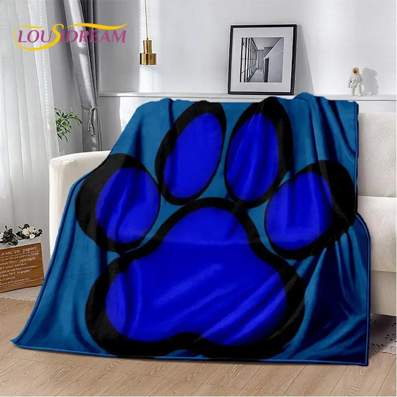 Pets Footprint Sole Series 3D Soft Plush Blanket, cobertor de flanela para sala de estar, quarto, cama, sofá, piquenique, capa para crianças