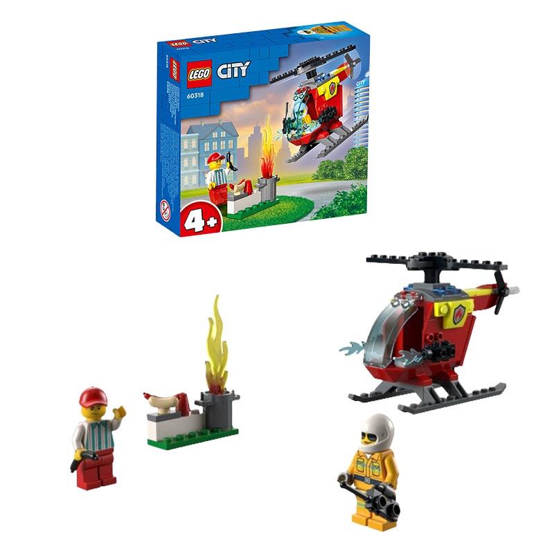 City Fire Helicopter Building Blocks Toy Abs Plastic Construction Set For Boys And Girls Perfect Gift For Kids 15.7*14.1*4.5cm Packaging