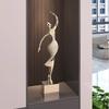 Abstract Art Figure Sculpture Entrance Large Decoration Resin Electroplating Dance Figure Sculpture Niche Home Decoration