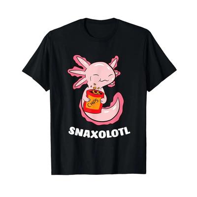 Axolotl Snaxolotl Candy T Shirt Vintage Slightly Soft Versatile Breathable Fashion Streetwear Stylish Casual