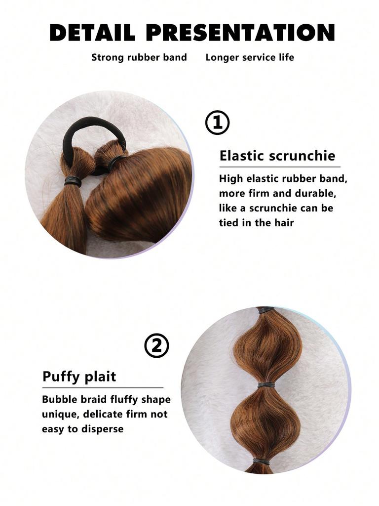 Synthetic Hair Extensions Bubble Braid Ponytail Afro Bubble Long Ponytail 30 Inch Wrap Around Lantern Pony Tail For Women Daily Used