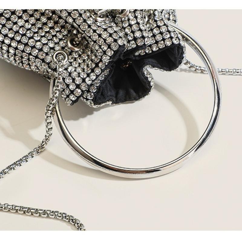 Fortschrittliche, voll besetzte Diamant-Eimerhandtasche für Damen 2026 Neue modische Umhängetasche, Nischen-Diamantketten-Handtasche