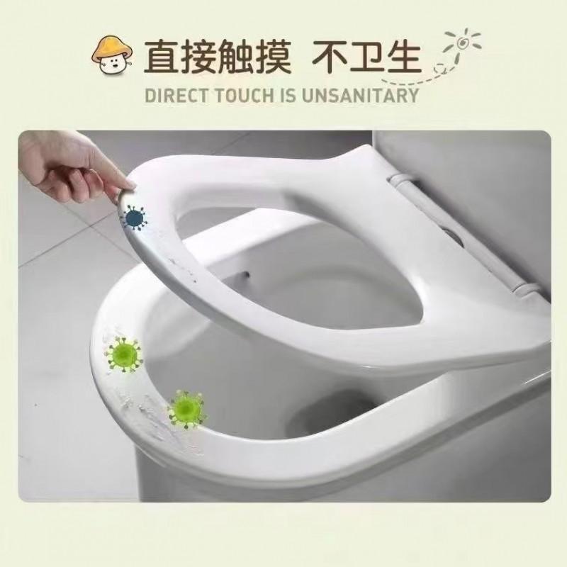 Silicone Toilet Lid Lifter Handle Tool - Adjustable Clip Washable Multi-Color Home Bathroom Hygiene