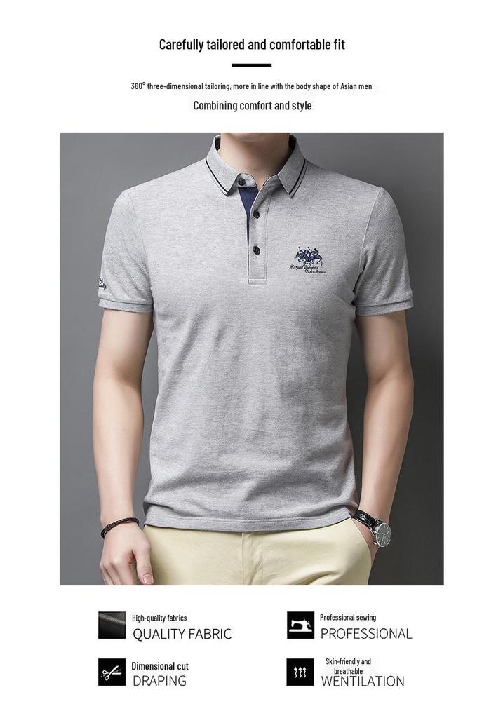 Men's Summer Embroidered Polo Shirt - Short Sleeve, Loose Fit, High Quality