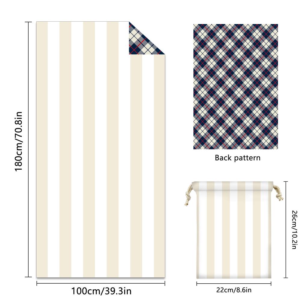 Double-sided Velvet Beach Towel Double-sided Printed Sports Towel Absorbent Bath Towel