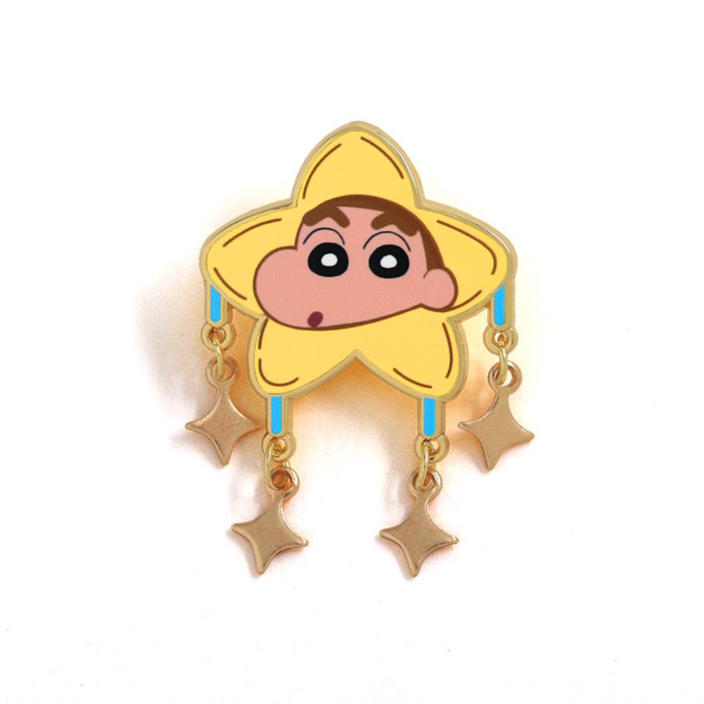 Adorable Star Cartoon Anime Brooch: Creative Pendant Badge for Backpacks & Clothing Accessories