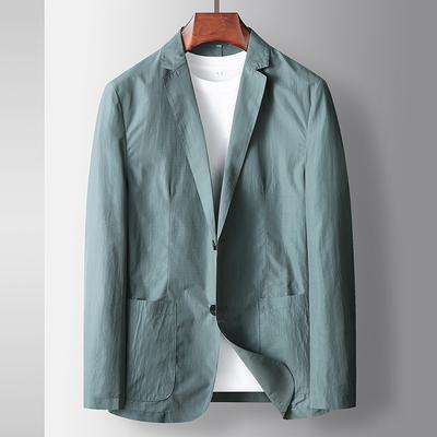 Men's Casual Spring and Summer Thin Solid Color Single West Youth Non-ironing Light Luxury Business Suit Jacket
