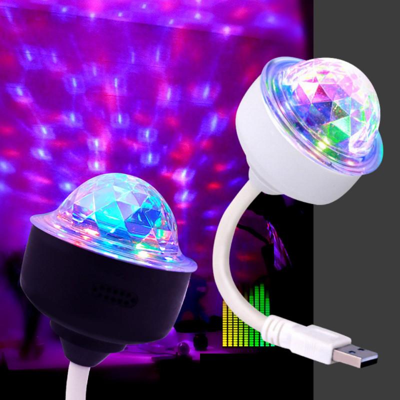 Mini Led Usb Disco Lighting Ball Dj Crystal Magic Light Voice Party Control