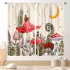 Mushroom Curta, Retro Wild Floral Botanical Mushroom Cottagecore Nature Plants Herbs Farmhouse Blackout Drapes For Kitchen