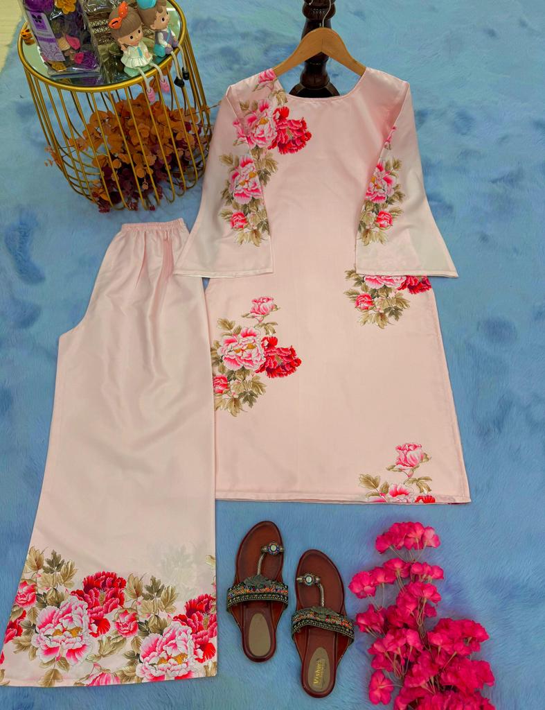 Indian Designer Party Wear Crepe Kurta Pant Cord Set Women Party Wear Bollywood Kurti