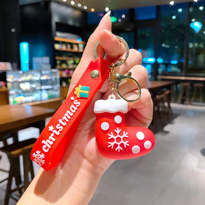 Mahjong Christmas Keychain Cute Couple Night Horror Pendant Decoration Car Key Chain Doll Cartoon Doll