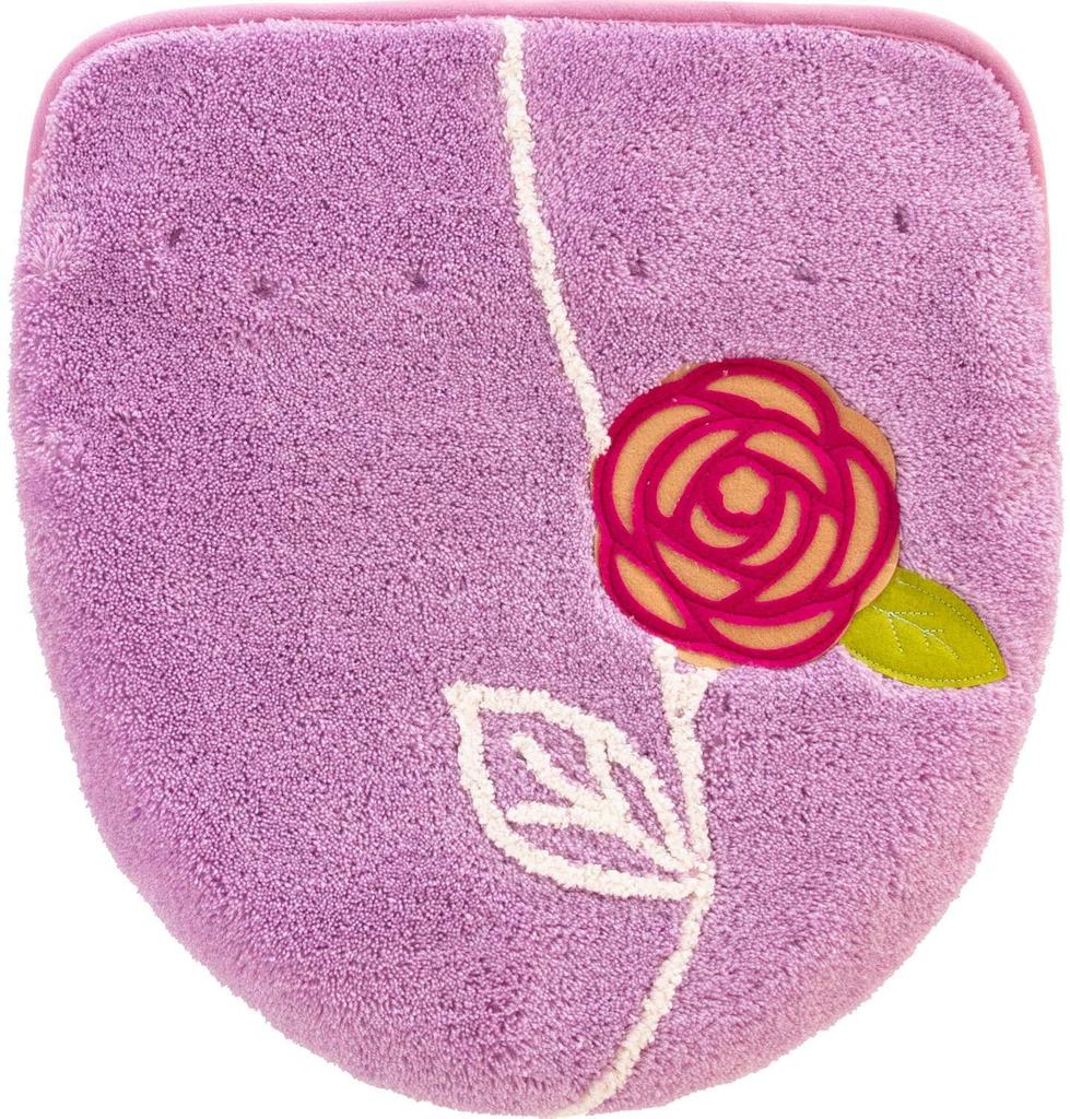 4-Piece Pink Toilet Mat Set (Toilet Mat + Adhesive Lid Cover + Slippers + Paper Holder Cover) by Oka Etoff, Nordic Design, Tria