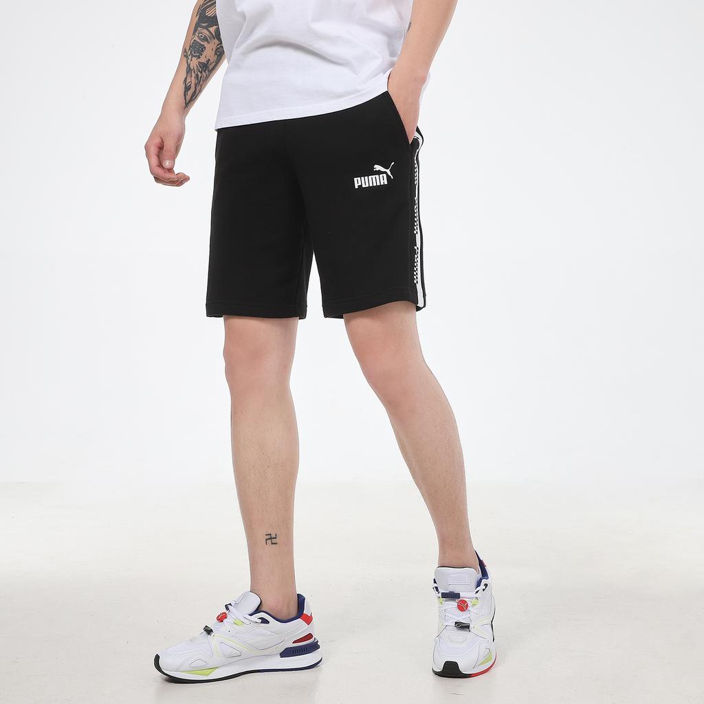 Puma Sports Training Drawstring Logo Print Knit Shorts Men Bottoms Black 588824-01