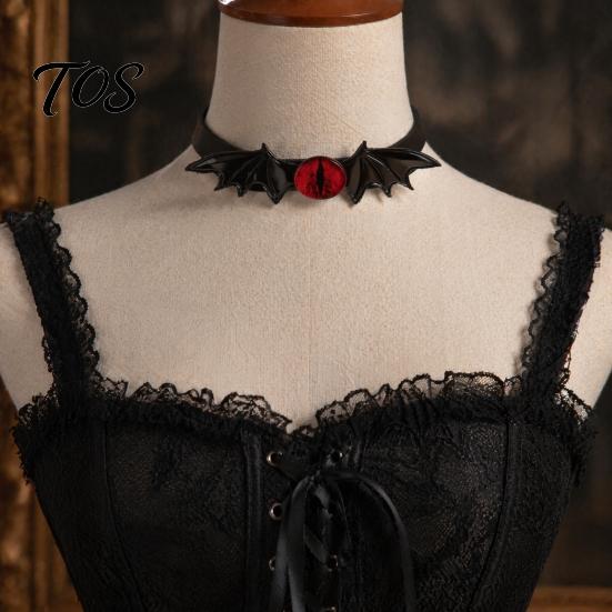 Fashion Jewelry for Girls Gothic Bat Leather Choker Necklace, Devil Eyes Collar Necklace Women Birthday Gifts Men, Adjustable Wing Clavicle Halloween