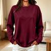 Damen Oversized Pullover mit Rundhalsausschnitt Lockerer Schnitt Lässiges Pulloveroberteil für Frühling und Herbst