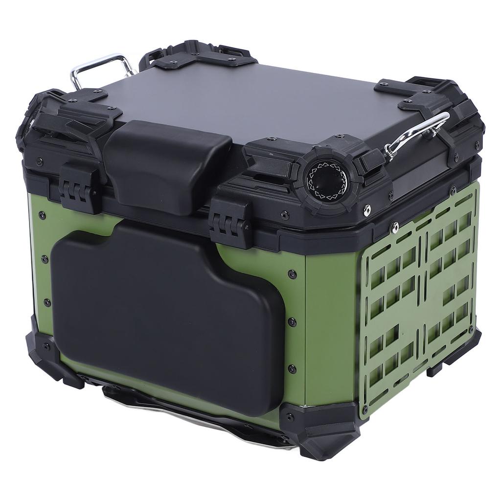 45L Motorcycle Top Case Aluminum Alloy Water Resistant Motorcycle Trunk Storage Box with Security Lock for Helmet