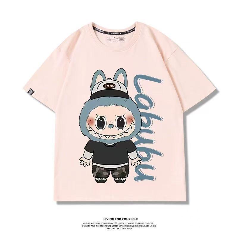 Kreslené tričko LABUBU s potiskem anime pro děti Zábavný top pro kluky a holky Dětský dárek