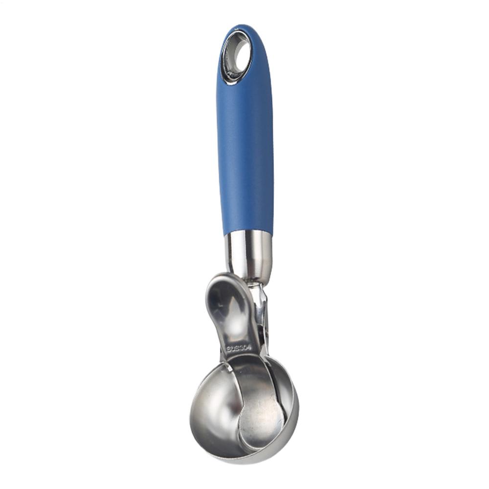 Stainless Steel Ice Cream Scoop Watermelon Baller Scoop Stainless Steel Pop-Top Cantaloupe Baller Spoon Dishwasher Safe For синий