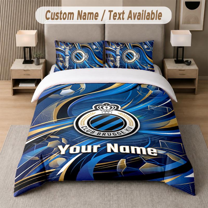 Club Brugge FC Design Bedding Set Custom Text 1 Duvet Cover & 2 Pillow Cases