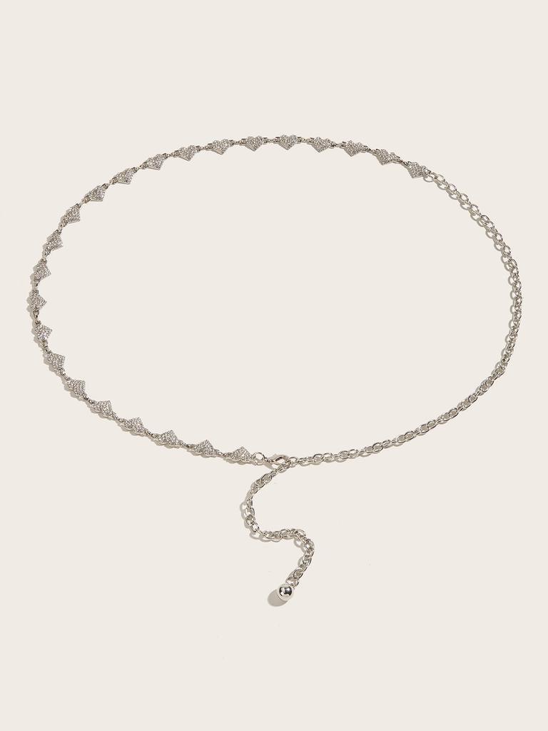 Rhinestone Waist Chain Metal Accessories Belt With Skirt Dress Waist Chain Decoration Thin Belt Tide