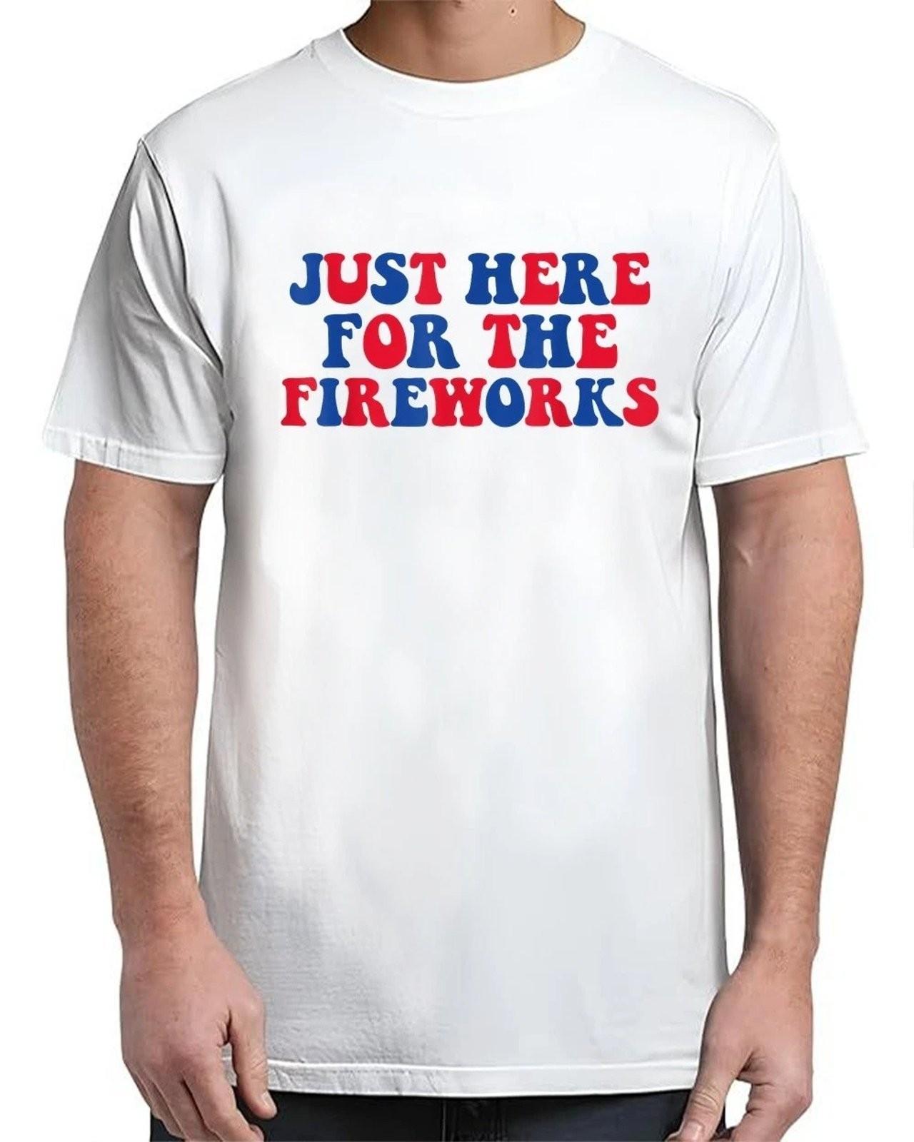 Funny Fireworks T-Shirt For Men And Women Unisex Graphic Tee Cool Couple Gift XL