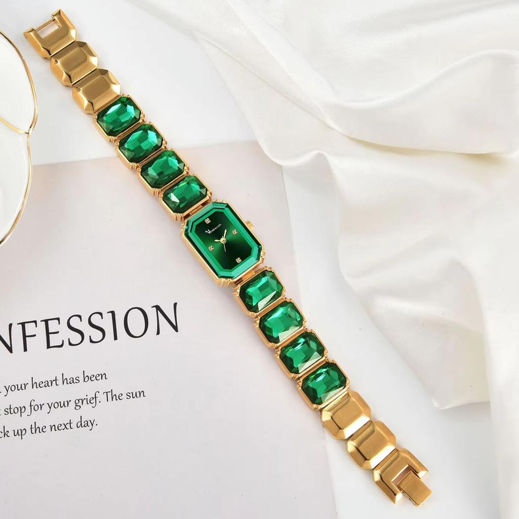 luxury Small golden square dial quartz watch for women bracelet diamond fashion women's watch relojes para damas