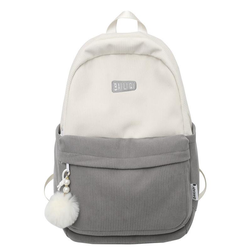Schoolbag, Simple Schoolbag, Large-capacity Backpack for College Students, Men's Middle School Student, High School Tencel Corduroy Travel Backpack,