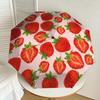 1pc strawberry pattern Automatic Folding Umbrella, Heavy Duty 8 Rib Iron Frame,  Suitable for Travel, Daily Use, Birthday, Decor Gift m0104005