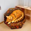 1 PC Automatic Folding Umbrella - Sleeping Orange Cat Pattern, Portable & Foldable Design with 8 Ribs, Christmas Birthday Gifts
